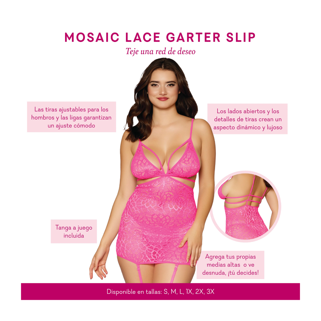 Mosaic Lace Garter Slip